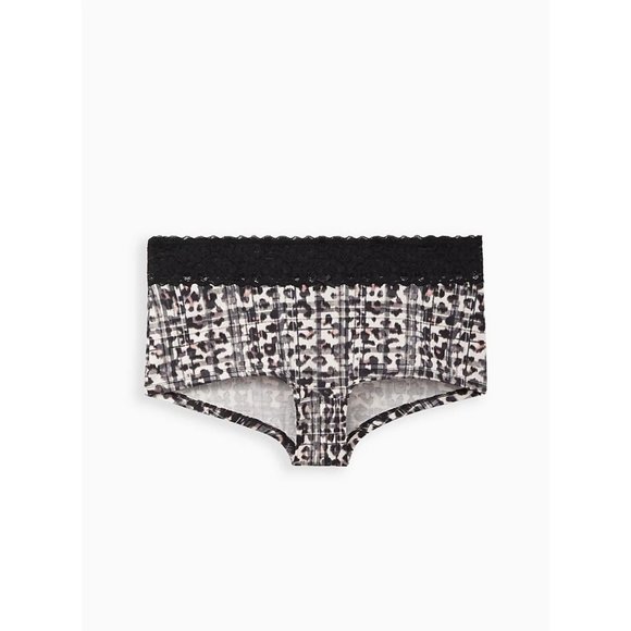 BRAND NEW TORRD - WIDE LACE TRIM BOYSHORT PANTIES - LEOPARD PLAID - SIZE 2X & 3X - Picture 1 of 3
